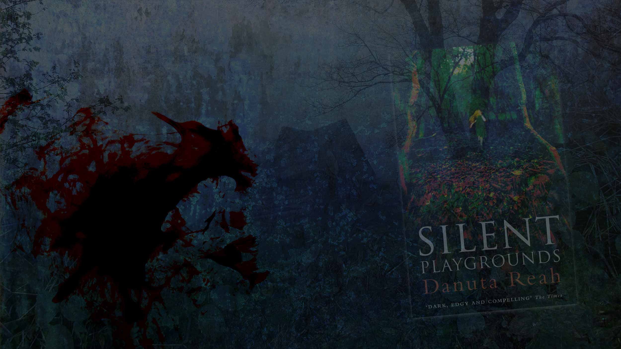 Header collage featuring the cover of Silent Playgrounds by Danuta Reah