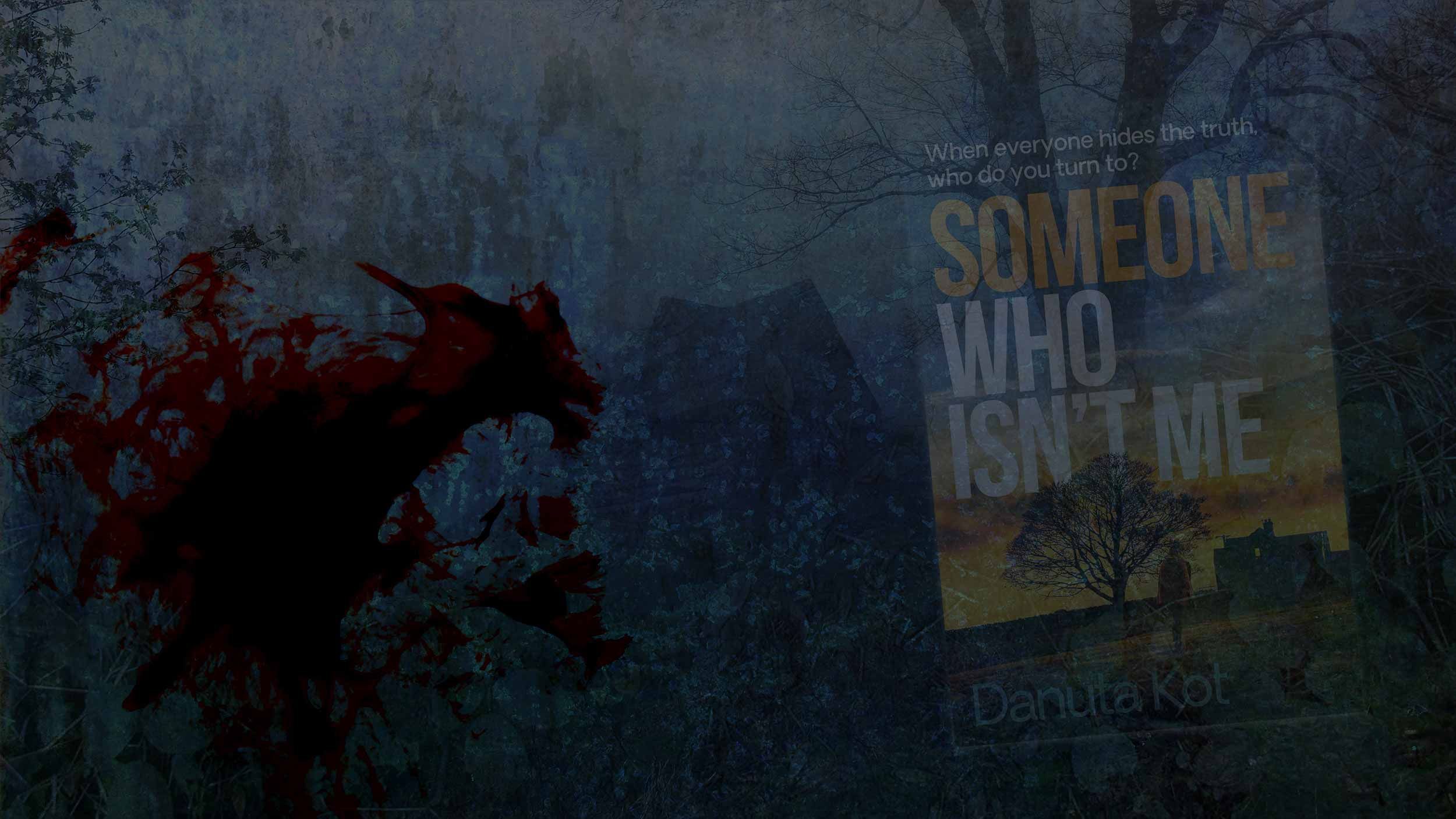 Header collage featuring the cover of Someone Who Isn’t Me by Danuta Reah (writing as Danuta Kot)